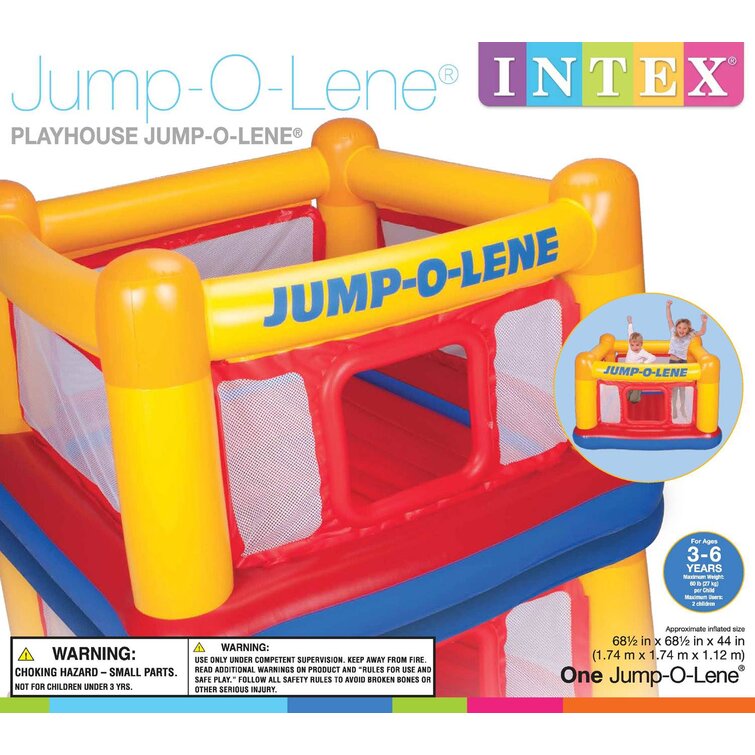 Intex Inflatable Jump-O-Lene Ball Pit Bouncer Bounce House W/ 100